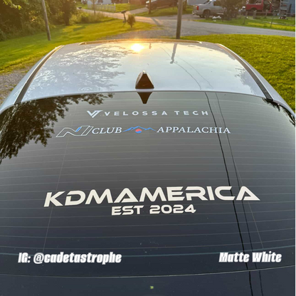 kdmamerica front/rear banner (22.5"x 4” W EST 2024)