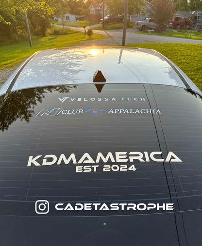 kdmamerica front/rear banner (22.5"x 4” W EST 2024)