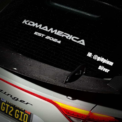 kdmamerica front/rear banner (22.5"x 4” W EST 2024)